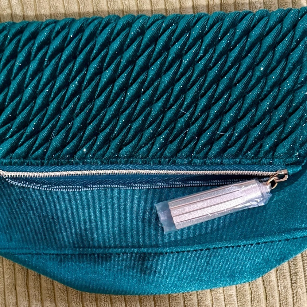 Bath & Body Works Teal Textured Velvet Collectible Clutch